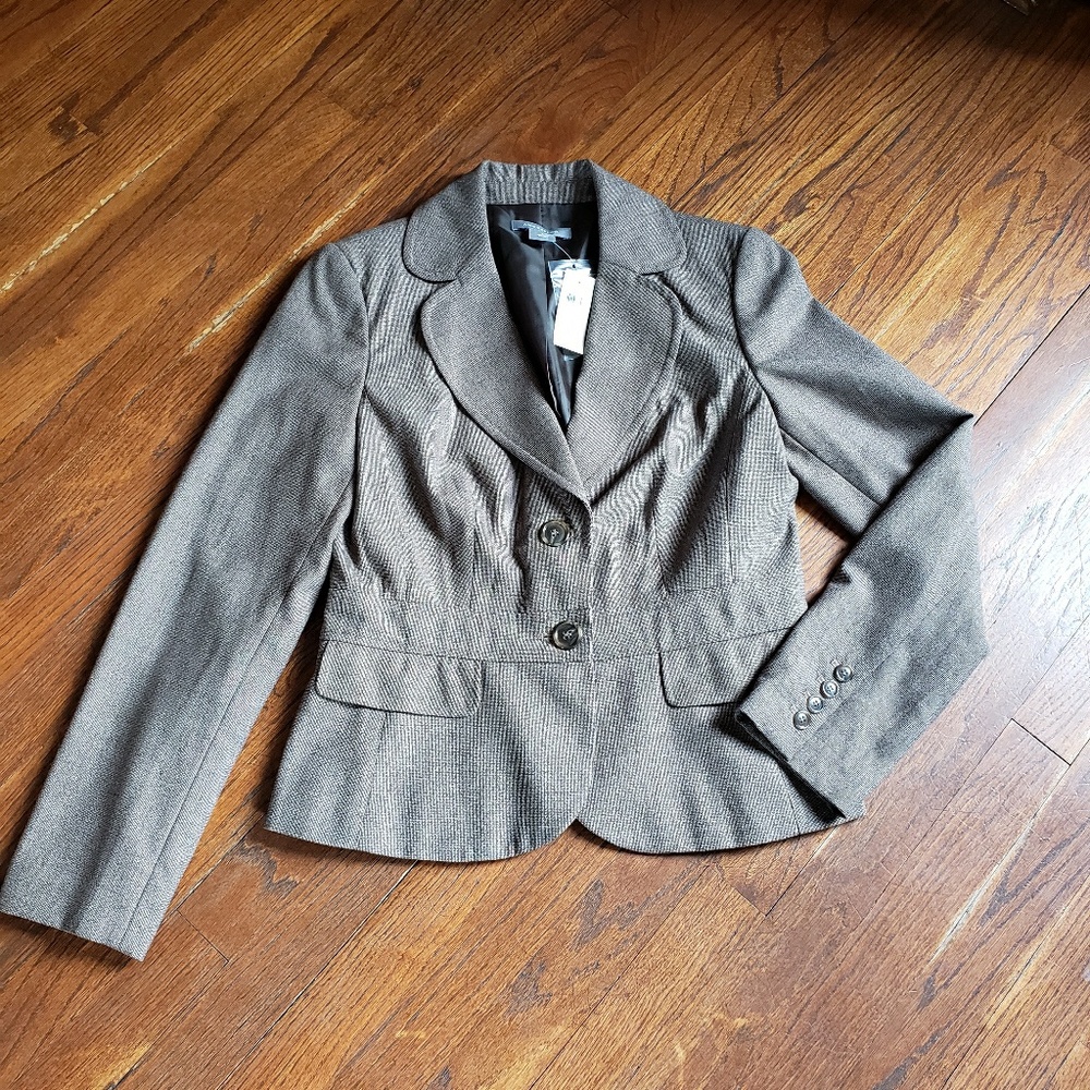 Ann Taylor Brown Tweed Blazer NWT